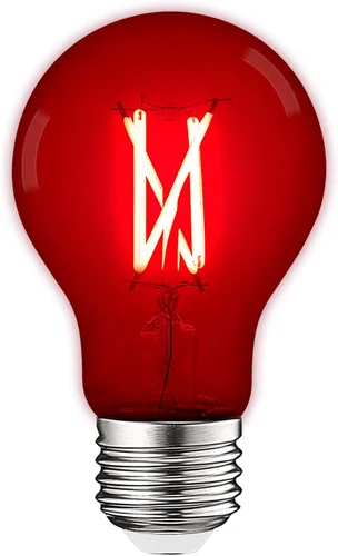 Vista 24 de LUXRITE Bombilla LED A19 Edison verde, 4.5 W (equivalente a 60 W), filamento de vidrio de color, certificación UL, base estándar E26