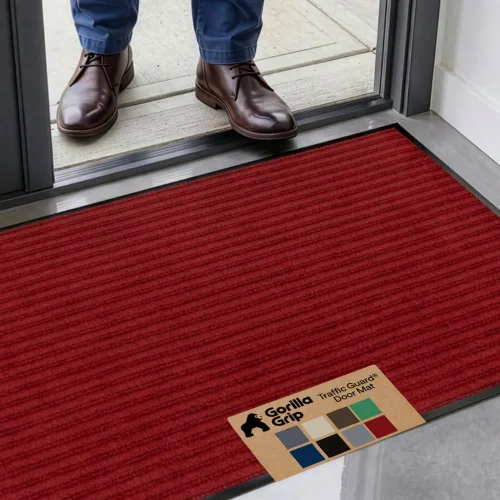 Vista 70 de GORILLA GRIP Traffic Guard - Tapete resistente para interiores y exteriores Negro