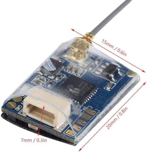 Vista 3 de Flysky FS-A8S Mini receptor con PPM i-Bus SBUS salida 2.4G 8CH RX para avión RC compatible con FS-i6x FS-i10 FS-i6s TM10 TM8