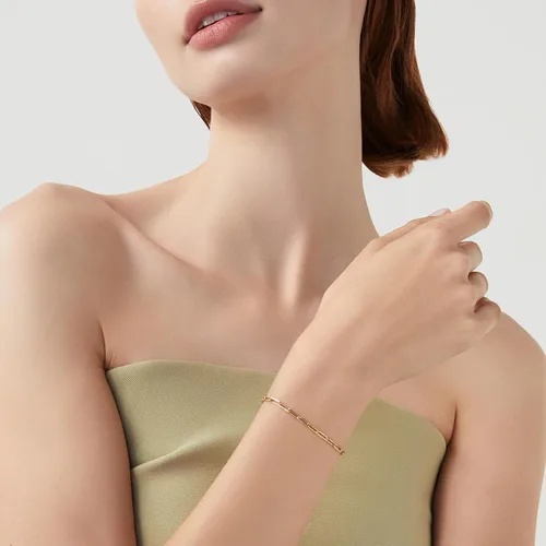 Vista 2 de Miabella Solid 18K Gold Over Sterling Silver Italian 3mm Paperclip Link Chain Bracelet for Women Men, Made in Italy