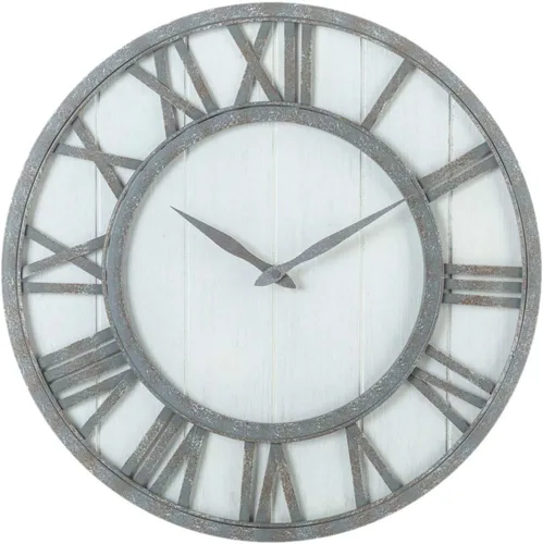 Vista 17 de Oldtown Farmhouse - Reloj de pared silencioso (de metal y madera maciza)