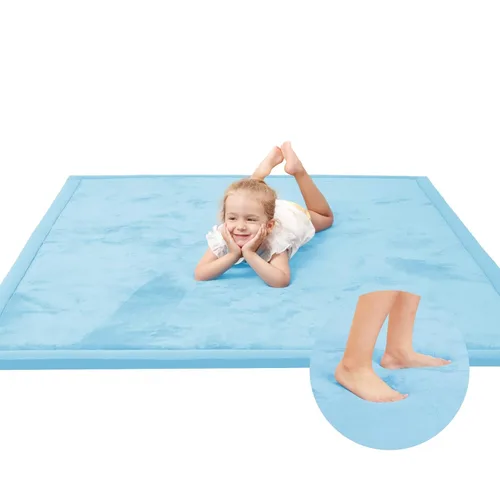Vista 19 de Tapete de juego de 2 pulgadas de grosor para bebés y niños, tapete acolchado extra seguro, anticaídas, antideslizante, repelente al agua, tapete