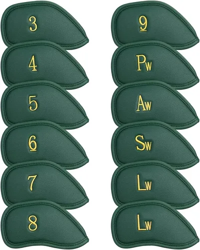 Vista 19 de CRAFTSMAN GOLF 12 piezas o 1 pieza de fundas protectoras de cuero sintético para cabezas de palos de golf, compatibles con todas las marcas