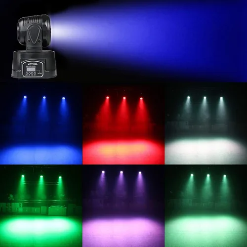 Vista 5 de ZKYMZL 7x12W RGBW (4 en 1) Iluminación de la etapa del LED con 9/14 CH por DMX512 Control y Actividades de Sonido - Cabeza móvil Dj Luces