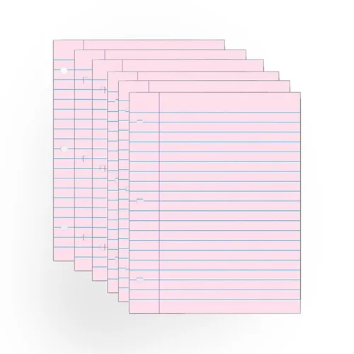 Vista 3 de School Smart Papel de relleno perforado de 3 agujeros, 8-1/2 x 11 pulgadas, rosa, 100 hojas - 087155