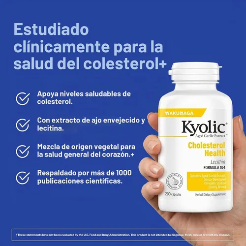Vista 2 de Kyolic Fórmula 104 Aged Extracto de ajo, Lecitina, Colesterol, Cápsulas, 104-42, 1, 1