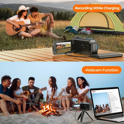 Vista 11 de Videocámara de cámara de video 5K de 48 MP, cable de cámara de visión nocturna IR, pantalla táctil de rotación de 270 ° de 3.0 pulgadas, cámara