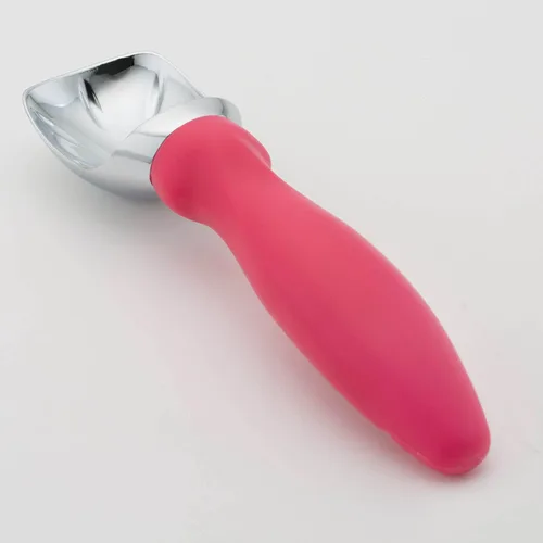 Vista 9 de Spring Chef - Cuchara para helado rosa de alta resistencia con mango suave, cuchara profesional para helado, cuchara de metal para masa de galletas