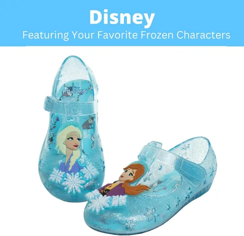 Vista 2 de Disney Frozen Elsa Minnie Mouse - Sandalias de gelatina para niñas zapatos planos Mary Jane para niños disfraz de princesa de personaje de bebé
