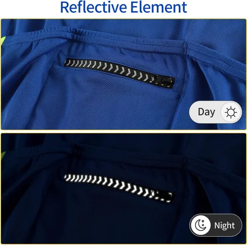 Vista 4 de BERGRISAR Camisetas básicas de ciclismo para hombre, manga corta, para bicicleta de montaña, con bolsillos con cremallera