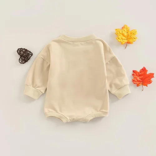 Vista 14 de Ropa de Halloween para bebé niña, sudadera con estampado de calabaza, mameluco de burbujas, lindo traje de Acción de Gracias de otoño