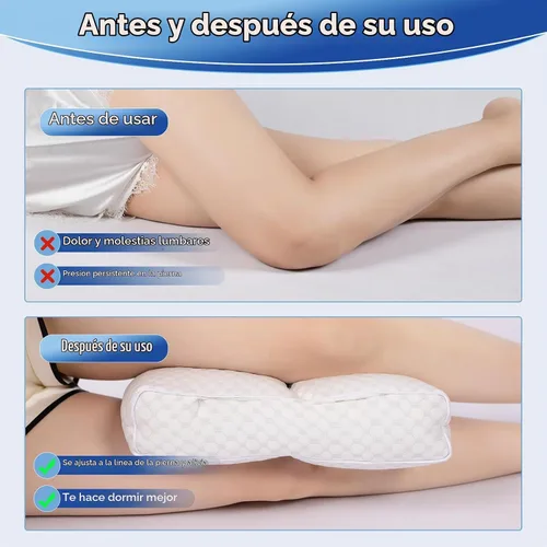 Vista 5 de Almohada de rodilla refrescante para dormir de lado, almohada de pierna de 3 pulgadas para dormir de lado, almohada de tela 100% refrescante