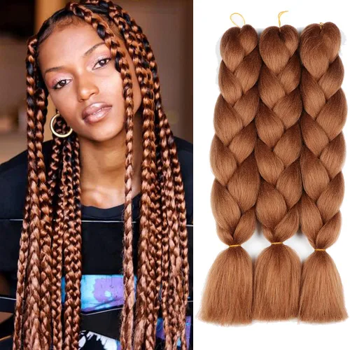 Vista 12 de Extensiones de cabello de trenzas jumbo, 3 unidades, color negro puro, 24 pulgadas, 3.53 oz/unidad para trenzado de caja torcida (1B negro)