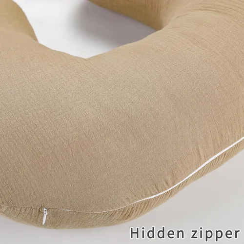 Vista 4 de Funda de almohada de muselina para lactancia, funda de almohada de algodón para bebés, niñas y niños, funda de almohada de lactancia suave