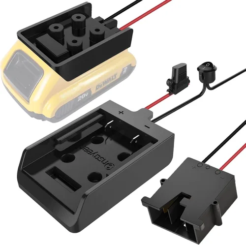 Vista 10 de Adaptador de rueda eléctrica con fusible e interruptor para batería Dewalt de 20 V, adaptador de batería hermético no soplado con fusible de 30 A