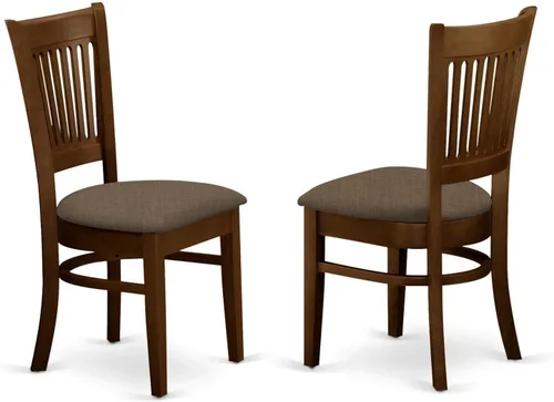 Vista 8 de East West Furniture VAC-BLK-C Vancouver Sillas de Comedor - Sillas de Madera Tapizadas en Tela de Lino, Juego de 2, Negro