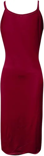 Vista 6 de Vestido de verano sin mangas para mujer vestido casual con cuello halter y abertura frontal vestido midi con cinturón Negro vino verde militar