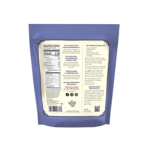 Vista 3 de Bob's Red Mill Harina autoelevable, bolsa de 3 libras, ideal para galletas, panqueques, panes rápidos, sin OMG, Kosher