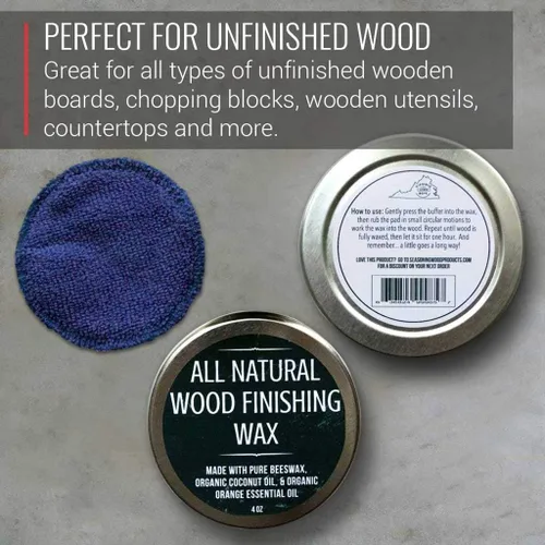 Vista 6 de Cera de madera, aplicador incluido, fabricado con aceite de coco y cera de abejas, grado alimenticio, para tabla de cortar, tazón, utensilios