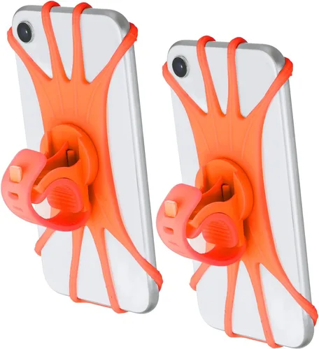 Vista 8 de PATIKIL 2 soportes de teléfono para bicicleta, rotación de 360°, de silicona, para teléfonos de 3 a 6.5 pulgadas, soporte de teléfono ajustable