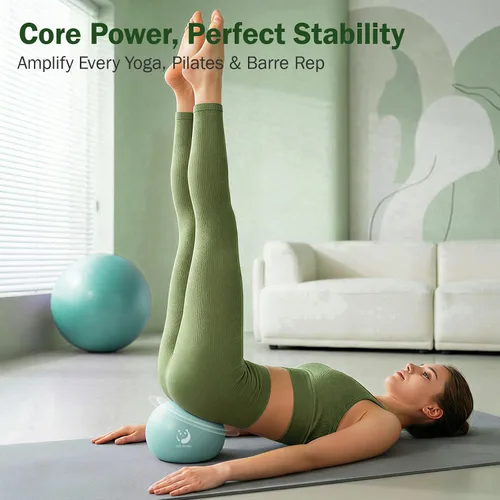 Vista 34 de Slim Panda Pilates Ball, 9 Inch Small Exercise Ball, Anti Burst Mini Yoga Ball for Stability, Workout, Barre, Core Strength, Physical Therapy