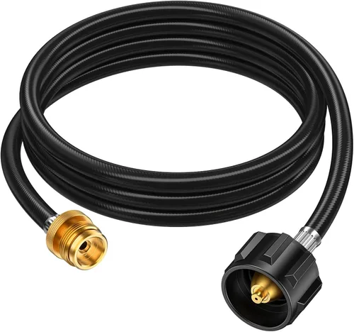 Vista 8 de Adaptador de manguera de propano de 4 pies, convertidor de 1 libra a 20 libras, extensión de manguera de tanque de propano, ajuste QCC1 a 1 libra