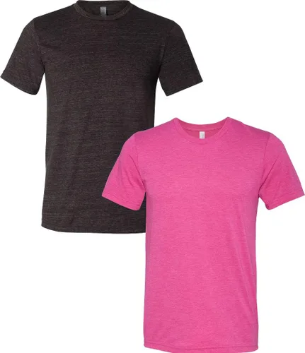Vista 253 de Bella Canvas 3413c para hombre (1) Triblend verde + (1) Triblend rojo