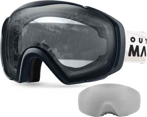 Vista 16 de OutdoorMaster - Gafas de esquí con cubierta, antivaho OTG para nieve/snowboard La cubierta integrada ayuda a proteger la lente, con ajuste OTG