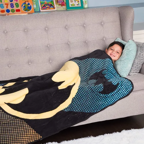 Vista 2 de Franco Ropa de cama para niños, manta súper suave de micro raschel, 46 x 60 pulgadas, Batman
