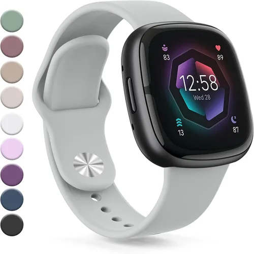 Vista 21 de Correa compatible con Fitbit Sense 2 / Sense Bands, Fitbit Versa 4 / Versa 3 bandas para mujeres y hombres, correa de repuesto de silicona suave