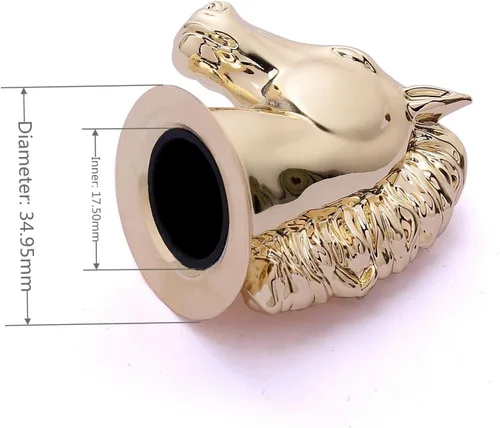 Vista 4 de Botellas de perfume vacías con spray de vidrio transparente recargable con tapa de botella de cabeza de caballo de metal dorado, botella atomizadora