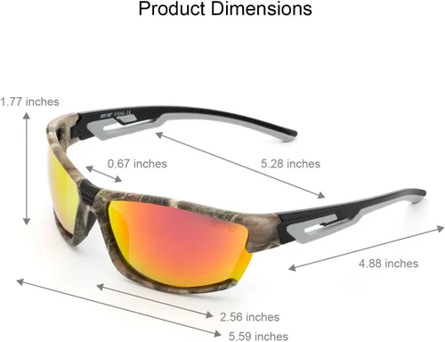 Vista 3 de JUST GO Gafas de sol deportivas polarizadas para béisbol, correr, ciclismo, pesca, golf