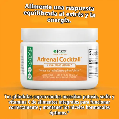 Vista 5 de Jigsaw Health Cóctel suprarrenal con vitamina C de alimentos integrales, 60 porciones