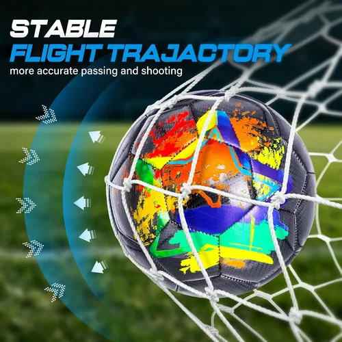 Vista 9 de Balón de Fútbol Tamaño 4, Balones de Fútbol de Construcción Duradera y de Larga Duración para Niños Adolescentes Chicos Chicas Jóvenes Jugadores