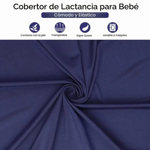 Vista 6 de Funda de lactancia y poncho de lactancia para bebé, cubierta de lactancia materna multiusos para toldo de asiento de automóvil, funda de asiento Azul
