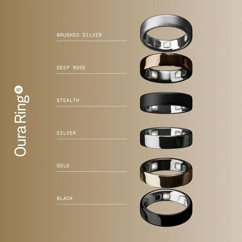 Vista 29 de Oura Ring 5 Smart Wearable - Negro - Talla 6 - Rastreador de fitness