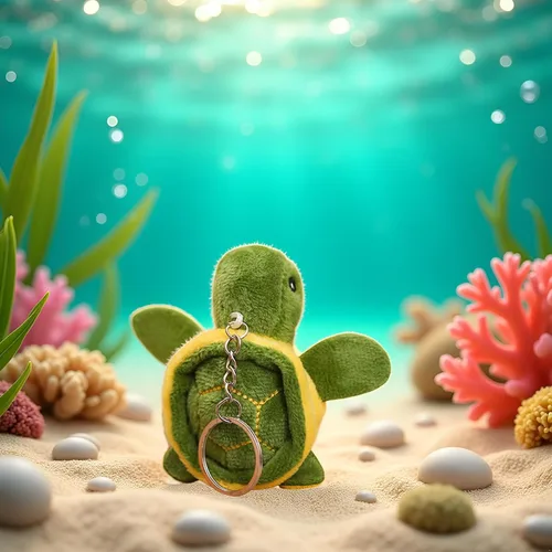 Vista 7 de BWESOO Mini tortuga verde de peluche de animal de peluche lindo tortuga marina llavero colgante de dibujos animados muñeca de peluche para regalo