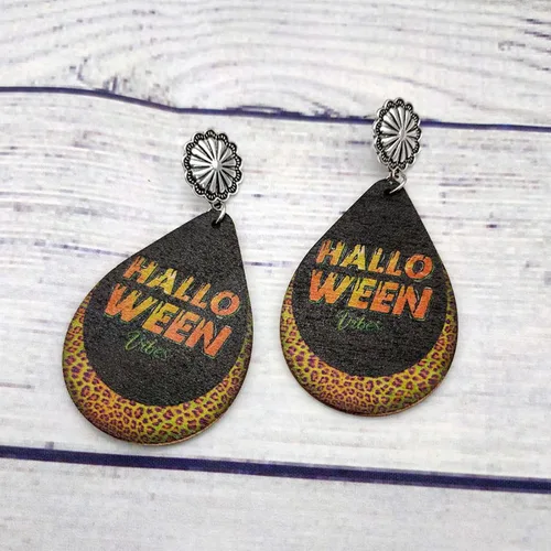 Vista 4 de Aretes de Halloween para mujer diseño de calabaza araña fantasma calavera aretes de gota de Halloween para mujer juego de joyas de Halloween
