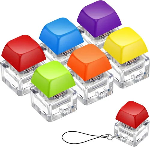 Vista 8 de Taiyin - 6 piezas de teclado, teclado clicker, llavero para la ansiedad con botón de descompresión, botón de clicker, juguetes para aliviar el Oscuro