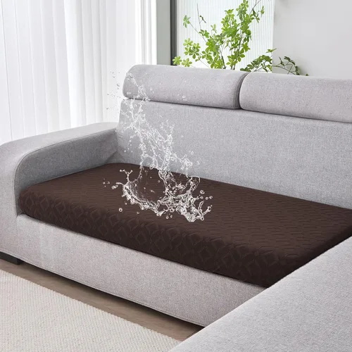 Vista 44 de Genina Fundas de cojín para sofá impermeables, fundas elásticas para sofá seccional, funda de cojín lavable, antideslizante, con parte inferior