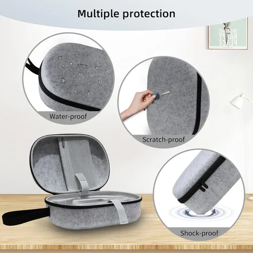 Vista 4 de Carrying Case Compatible for Apple Vision Pro, Hard Felt Case for VR Game Headset, Waterproof Shockproof Scratch Proof Protective Case for Apple