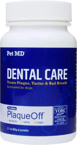 Vista 6 de Pet MD Proden PlaqueOff - Polvo de limpieza dental para los dientes de perro, suplemento de cuidado bucal para perros, reduce el mal aliento