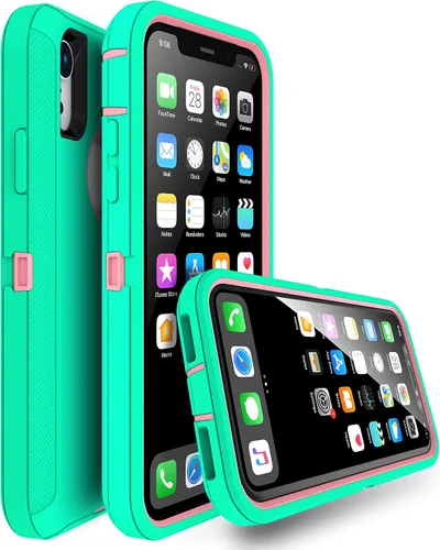 Vista 2 de MXX Compatible con iPhone XR, 3 capas súper protectoras, cuerpo resistente, resistente, a prueba de golpes y polvo, diseñada para Apple Xr funda