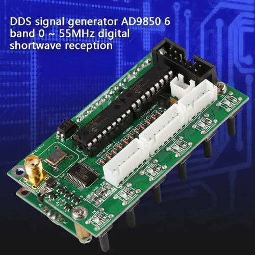 Vista 8 de Walfront Kit receptor de radioaficionado de onda corta digital AD9850 Placa de módulo con pantalla LCD generador DDS 6 bandas 0 ~ 55MHz