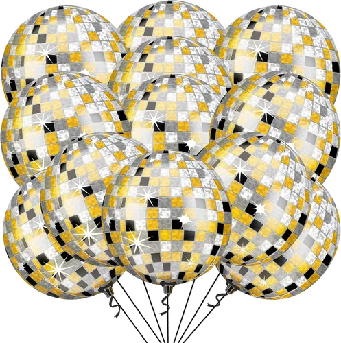 Vista 19 de KatchOn, Globos redondos de Mylar negros enormes, 22 pulgadas, paquete