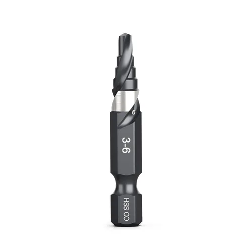 Vista 12 de THINKWORK Broca de paso de cobalto M35 con flauta en espiral, broca de paso HSS de tamaño único de 1/2", brocas de paso de tamaño pequeño EDC