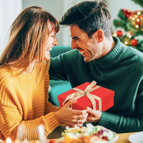 Vista 5 de Coobbar Cajas de regalo de graduación, paquete de 5 cajas cuadradas con tapa y papel de relleno triturado, cajas de regalo de varios tamaños, cajas