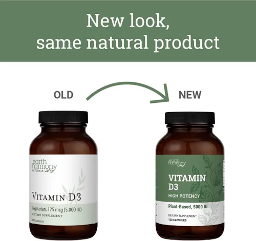 Vista 3 de Earth Harmony Naturals Suplemento vegano de vitamina D3 5000 iu – Suplementos puros de alta potencia para la salud inmune y fuerte apoyo a