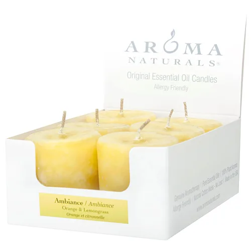 Vista 17 de Aroma Naturals Votive Candles Aceite esencial con abeto de enebro y albahaca, Evergreen Holiday, 6