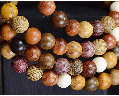 Vista 14 de CarpenterC - 200 piezas de cuentas sueltas de 6 mm, de madera de palisandro natural pulida, redondas, para hacer joyas, manualidades, artesanías
